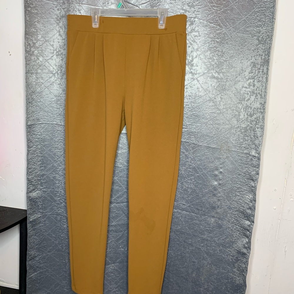 Mustard Color - Women’s Elastic Waist Trousers